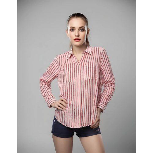 Mango csíkos női blúz - S (ÚJ)