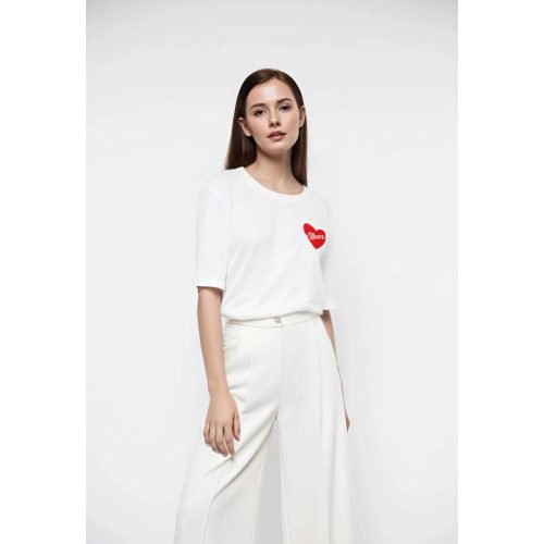 Mango szivecskés női póló - S (ÚJ)