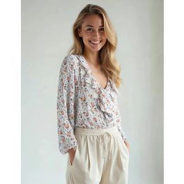 Mango virágos női blúz - S (ÚJ)