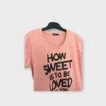 Feliratos női póló - S