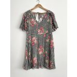 George kockás-virágos női ruha - L