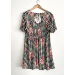 George kockás-virágos női ruha - L