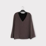 Mango két anyagú csíkos női felső - S