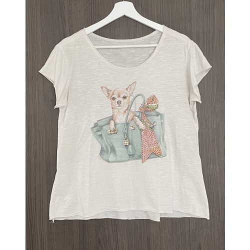 Kiskutyás női póló - M