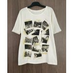 Fényképmintás női felső - S