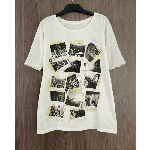 Fényképmintás női felső - S