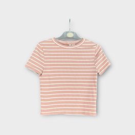 H&M bordázott női crop póló - S