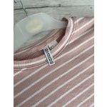 H&M bordázott női crop póló - S