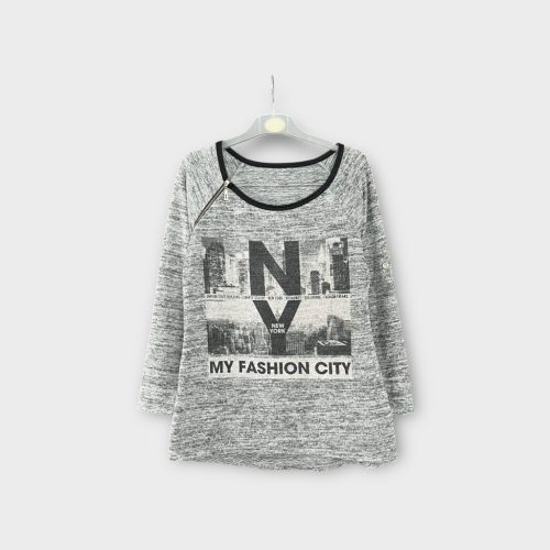 Feliratos női pulóver - S