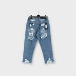 Momkrom hátul szaggatott női farmernadrág - M (ÚJ)