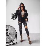 Olavoga fekete farmerdzseki - S-M (ÚJ)