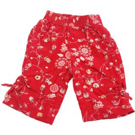 Virágmintás piros nadrág (80-86)