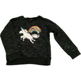 Unikornisos fekete pulóver (116)