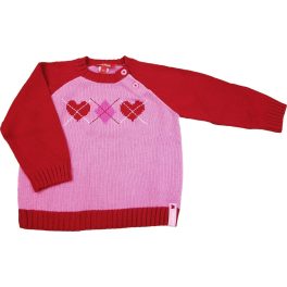 Szívecskés rózsaszín pulóver (74)