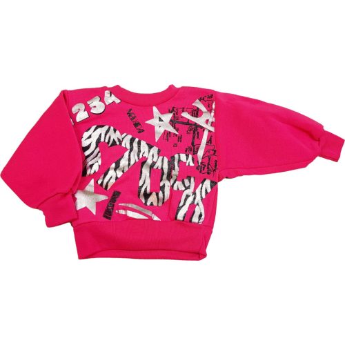 Csillagos pink pulóver (74-80)