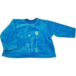 Levélmintás, kifordítható kék pulóver (80)