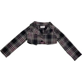 Rózsaszín-fekete kockás boleró (98-104)