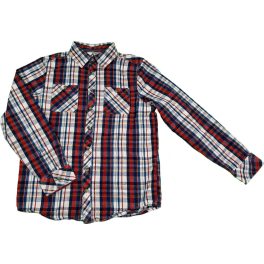 Kék-bordó kockás flanel ing (146)