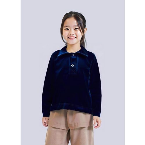 Sötétkék bársony felső (92)