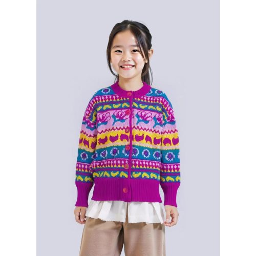 Mintás lila kardigán (92)