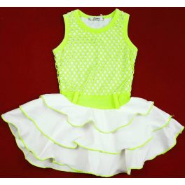 Fehér-neonsárga ruhácska (86-92)