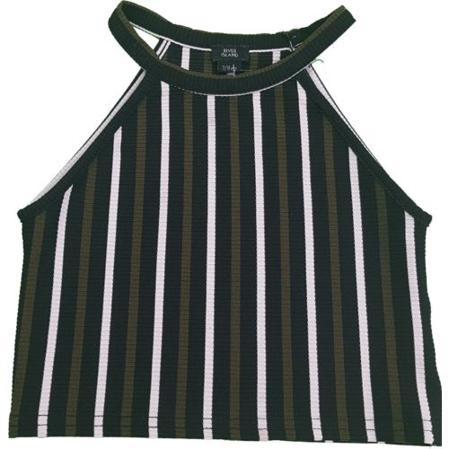 Fekete-keki csíkos crop-top (128)