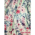 Kék-rózsaszín mintás ruha (74-80)