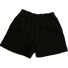Fekete vászon rövidnadrág (116-122)