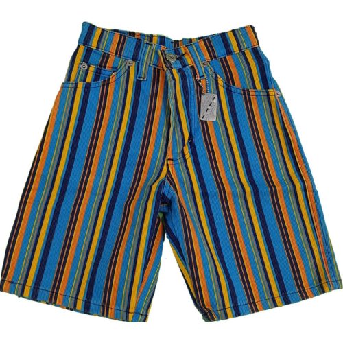 Türkiz-narancs csíkos short (122)