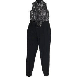 Csillogós fekete alkalmi jumpsuit (134)