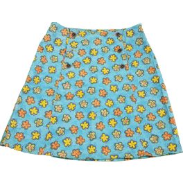 Virágmintás világoskék szoknya (152)
