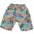Virágos menta-korall short (98-104)