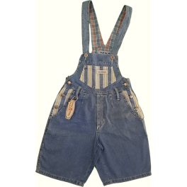 Csíkos zsebes, kantáros farmershort (122)