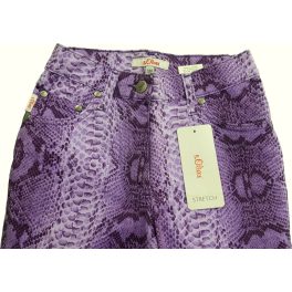 Kígyóbőrmintás lila trapéznadrág (152)