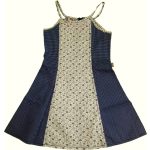 Virágos kék-fehér farmerruha (164)