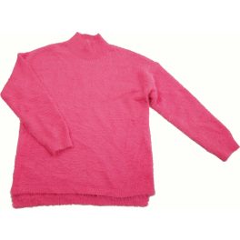 Szőrmés pink pulóver (140)
