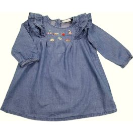 Hímzett gyümölcsös farmerkék ruha (74)