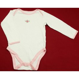 Pöttyös rózsaszín-fehér body (92)