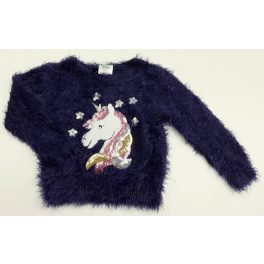 Unikornisos sötétkék pulóver (98-104)