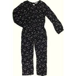 Virágmintás fekete jumpsuit (146)