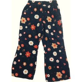 Virágmintás, bélelt sötétkék nadrág (104)