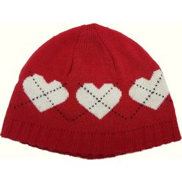 Szívecskés piros sapka (86-92)