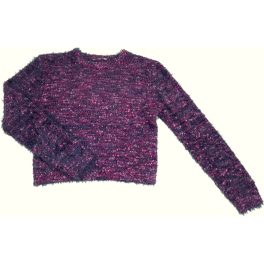 Puha szőrmés, lila pulóver (158-164)
