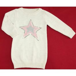 Csillagos bézs pulóver-ruha (104)