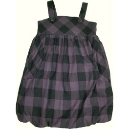 Sötétlila kockás ruha (140-146)