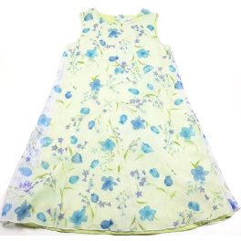 Virágmintás halványzöld ruha (140)