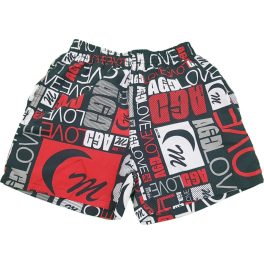 Feliratos piros-fekete short (128)