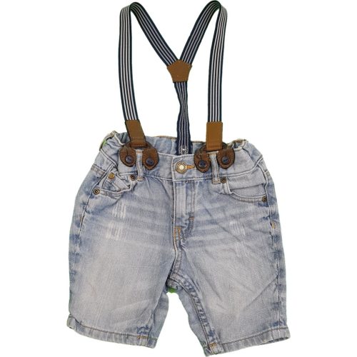 Világoskék farmershort nadrágtartóval (80)