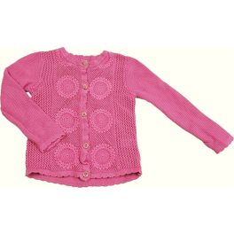 Rózsaszín kötött kardigán (92-98)