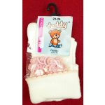 Hímzett virágos ekrü zokni (23-26)